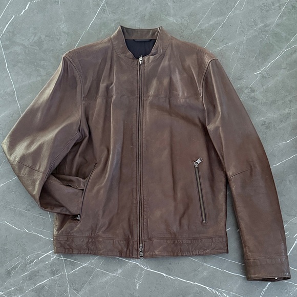 Other - Banana Republic Men's Brown Leather Jacket Classic
